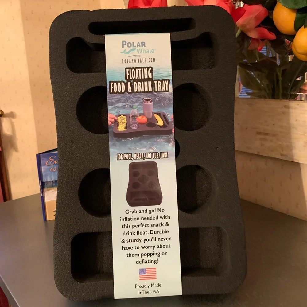 Polar Whale, NEW NEVER UNWRAPPED, floating food and drink tray. BLACK.